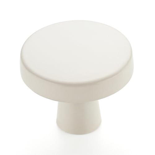Ravinte 25 Pack Drawer Pulls 1-1/4 Inch Kitchen Cabinet Knobs Solid Round Dresser Drawer Knobs White Dresser Knobs Simple Cabinet Hardware for Cupboard - color: White