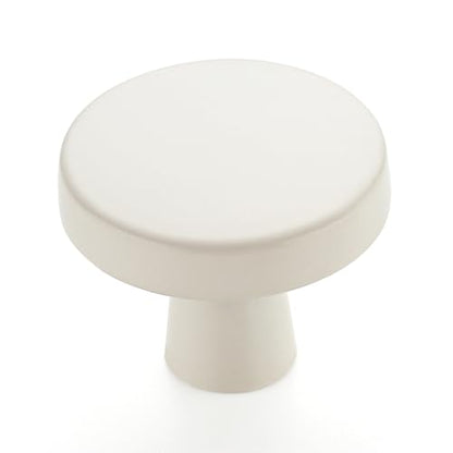Ravinte 25 Pack Drawer Pulls 1-1/4 Inch Kitchen Cabinet Knobs Solid Round Dresser Drawer Knobs White Dresser Knobs Simple Cabinet Hardware for Cupboard - color: White