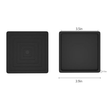 Rubber Furniture Coasters 8 Pcs 3.5” Square Furniture Caster Cups Non Slip Leg Protectors Pads - size: 3.5in Black 8Pcs