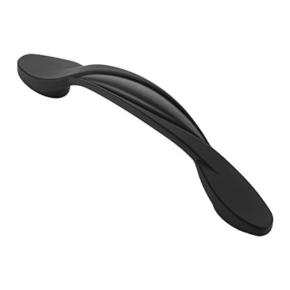 Alzassbg 10 Pack Matt Black Cabinet Pulls, 3 Inch(76mm) Hole Centers Arch Twisted Cabinet Handles Kichen Hardware for Cabinets and Drawer AL3027MB - color: Twisted Handles - Matte Black, size: 3" Hole Center