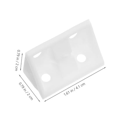 50 Pack Plastic Corner Brackets with Cover Caps, 90 Degree Right Angle Brace, Thickened Furniture Joint Fastener for Cabinets, Shelves & Wardrobes, White Corner Support Repair Kit