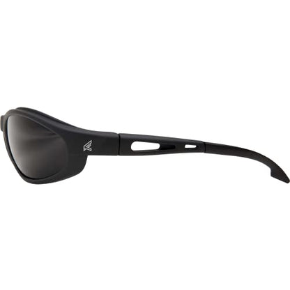 Edge TSM216 Dakura Polarized Wrap-Around Safety Glasses, Anti-Scratch, Non-Slip, UV 400, Military Grade, ANSI/ISEA & MCEPS Compliant, 5.04" Wide, Matte Black Frame / Smoke Lens - color: Smoke
