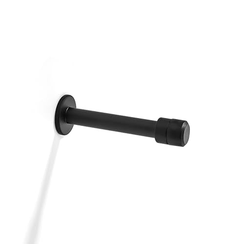 Khtumeware 3" Matte Black Premium Door Stoppers,Metal Solid Rigid Door Stop 2 Pack, Sound Dampening Door Stop Bumper Wall Protetor - color: Matte Black