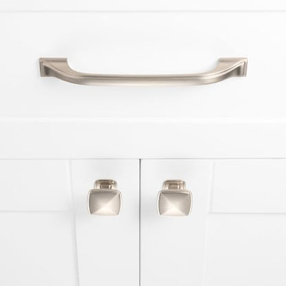 Brushed Nickel Cabinet Knobs Nickel Drawer Knobs, 10 Pack 1-1/4 Inch, 1990 Square Single Hole Cabinet Pulls for Kitchen Cabinets Drawers Bedroom Dresser Cupboard Bathroom Vanity - color: Brushed Nickel, size: 1-1/4 Inches, style: 10 Pack Square Knob