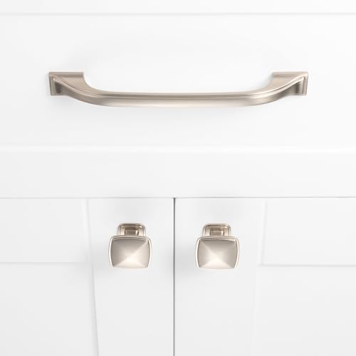 Brushed Nickel Cabinet Knobs Nickel Drawer Knobs, 10 Pack 1-1/4 Inch, 1990 Square Single Hole Cabinet Pulls for Kitchen Cabinets Drawers Bedroom Dresser Cupboard Bathroom Vanity - color: Brushed Nickel, size: 1-1/4 Inches, style: 10 Pack Square Knob