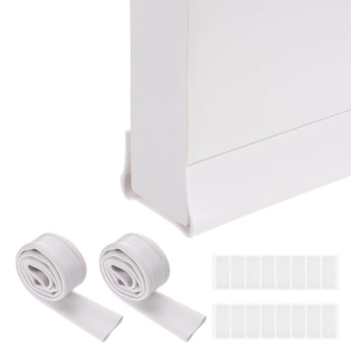 PATIKIL 2 Pcs 36.6 Inch Under Door Draft Stopper, PVC Thickened Double Side Door Draught Excluder Noise Blocker Gap Stoppers Fit for 2.38"-2.82" Thickness Interior Exterior Doors, White - color: White
