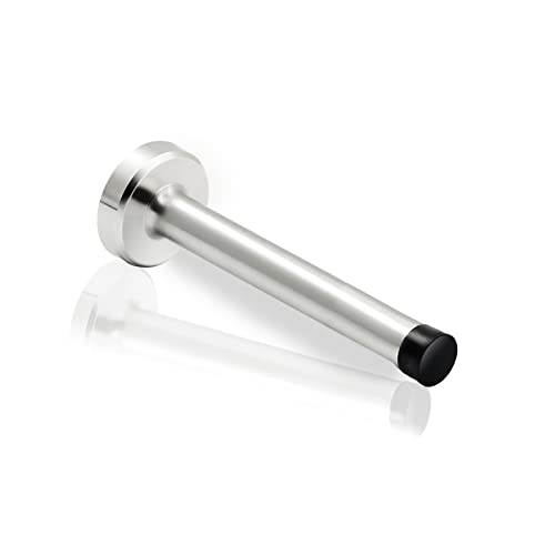 Door Stop, 4 Inch Long Door Stopper Wall Mounted, Stainless Steel, Brushed Nickel Doorstops Baby Proof Door Stops Bumper Tips, Silver - color: Brushed Nickel, size: 4 Inch