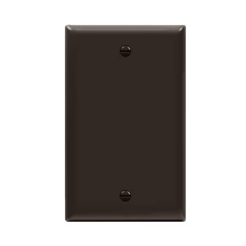 ENERLITES Blank Device Wall Plate, Gloss Finish, Standard Size 1-Gang 4.50" x 2.76", Polycarbonate Thermoplastic, 8801-BR, Brown - color: Brown, size: With Screws