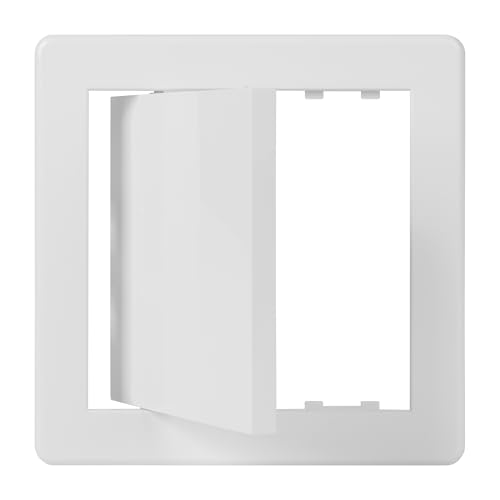 6x6 Access Panel for Drywall and Ceiling – White ABS Plastic Door Panel, Wall Hole Cover Plate - Rustproof, Easy Access and Installation, Hinged Door for Plumbing, Network Cables and HVAC - size: 6 x 6 [Wall Opening]