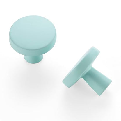 Ravinte 25 Pack Drawer Pulls 1-1/4 Inch Kitchen Cabinet Knobs Solid Round Dresser Drawer Knobs Green Dresser Knobs Drawer Knobs Simple Cabinet Hardware for Cupboard Drawer Pulls - color: Green