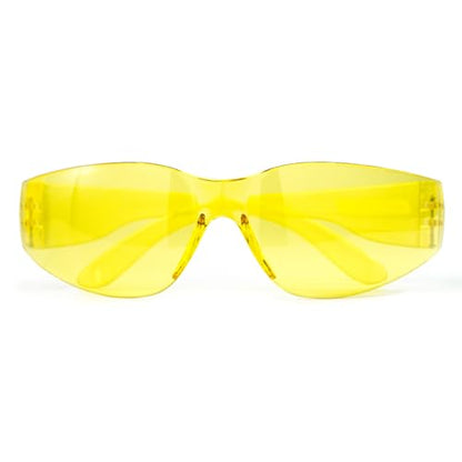 JORESTECH Safety Glasses, ANSI Z87+ Compliant, Impact-Resistant Polycarbonate Lenses, UV Protection, Anti-Scratch Coating, 12-Pack - color: Yellow