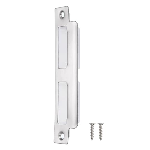 uxcell Door Strike Plate, 145mm x 37.5mm 201 Stainless Steel Latch Deadbolt Strike Plate for Door Frame Door Jamb, Silver - size: 145mm x 37.5mm