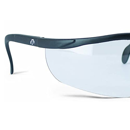 Walker's Sport High-Grade Polycarbonate Lenses Half Frame Soft Rubber Nose Piece Adjustable Safety Shooting Glasses - color: Clear, size: One Size (Pack of 2)