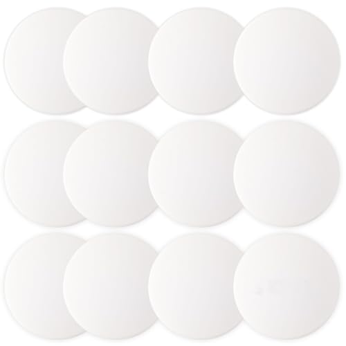 JULBEAR Door Stopper Wall Protector, 12PCS Door Knob Stoppers Wall Protector with Strong Back Adhesive,Quiet, Shock, Absorbent Silicone, Door Handle Bumpers and Protect Wall Surfaces (Round 2 inch) - color: White