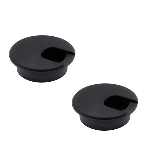 2 Pcs 1-1/2 Inch Desk Cord Grommets, Black Plastic Desk Hole Cover Cable Hole Cover Desk Cable Wire Grommet Computer Table Cord Wire Organizer for Organize Office and Home Table Cable - color: Black, size: 1-1/2 Inch