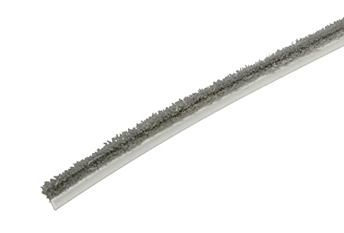 WRS .160" Pile Height x .187" Backing Pile Weatherstripping for Windows – No Fin Window Channel Weather Stripping Replacement, Low Friction Seal for Vinyl & Aluminum Windows (24 ft Roll) - color: 24 Ft Roll - Grey Pile (.187" x .160")