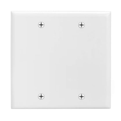 Cmple - 2 Gang Blank Wall Plate, Standard Size, Polycarbonate Thermoplastic Panel GFCI Wall Plate with Screws - White - color: Blank 2 Gang White, size: Single