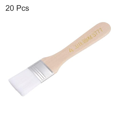 HARFINGTON 20pcs 1" Nylon Flat Wall Paint Brushes, Soft Bristle with Wood Handle for Painting DIY Latex Paints, Furniture, Cabinets, Fences, White - color: White, size: 1 inch