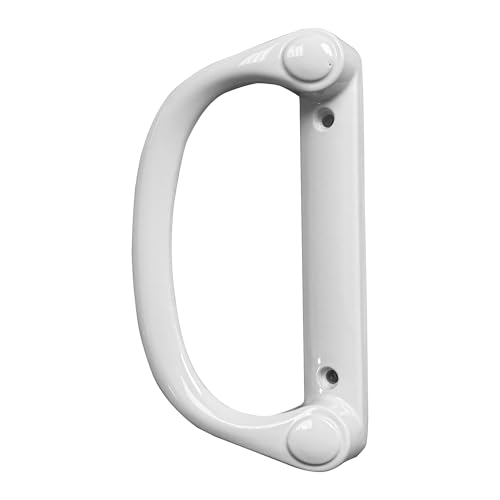 White Siding Patio Door Handle Kit | Handle Replacement for Sliding Glass Door Repair | Sliding Door Handle Kit with Keeper, Latch, and Screws (DH-508-W)