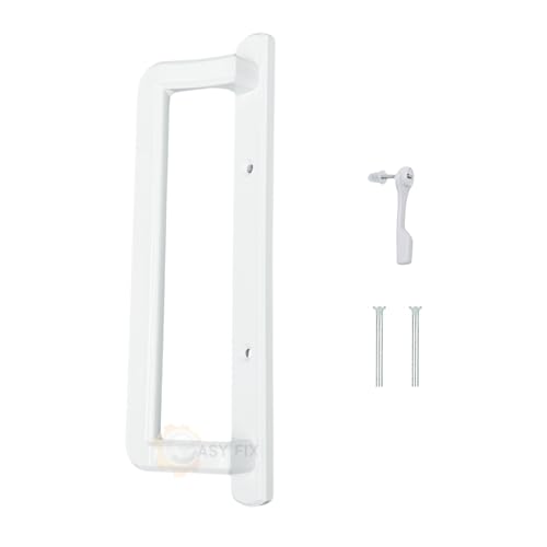 10" PGT Interior Sliding Door Handle for Sliding Patio Glass Doors | PGT Interior Sliding Door Handle Replacement with 3-7/8" Hole Spacing | Fix and Repair Door Hardware - White - color: White, style: Interior