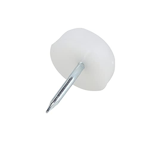 25 Pack Rok Hardware 3/4″ (19mm) Standard Nail On Furniture Glides in White Color, Flat Head, Chair Foot Glides, SLG34WHT - color: White