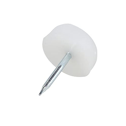 25 Pack Rok Hardware 3/4″ (19mm) Standard Nail On Furniture Glides in White Color, Flat Head, Chair Foot Glides, SLG34WHT - color: White