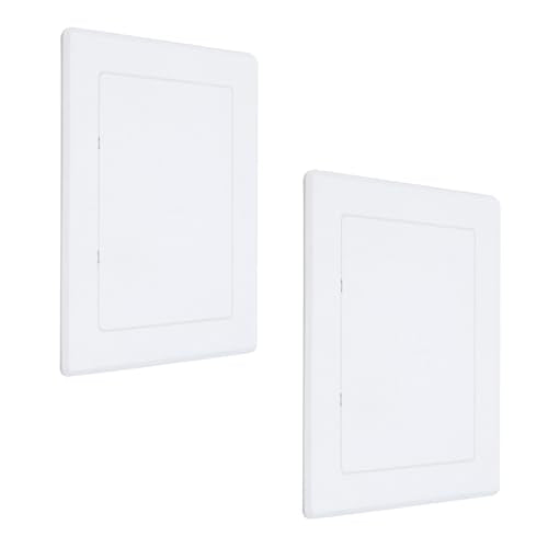 2Pcs 9"×7" Access Panel for Drywall Suitable for Hidden Utility Door, Electrical, Plumbing or Storage, Includes Plumbing Cover Plates & Wall Panels, Easy Install (White) - color: White, size: 9.4×7.3 inch