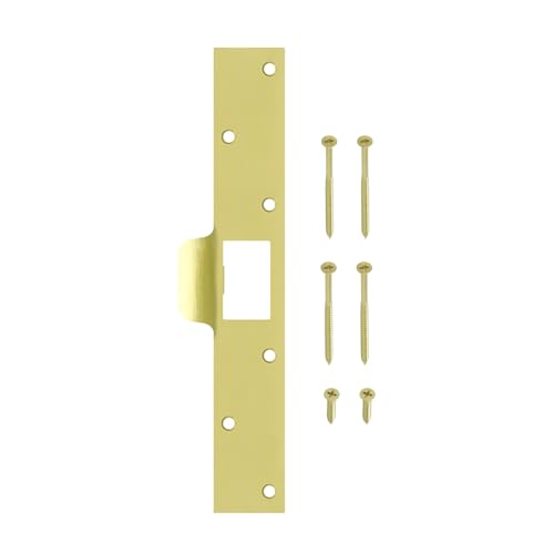 Nuk3y SP125 Security Door Latch Strike 1-1/4 inch x 7-7/8 inch (Polished Brass) - color: Polished Brass