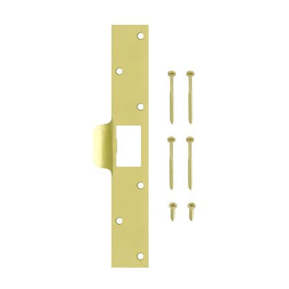 Nuk3y SP125 Security Door Latch Strike 1-1/4 inch x 7-7/8 inch (Polished Brass) - color: Polished Brass