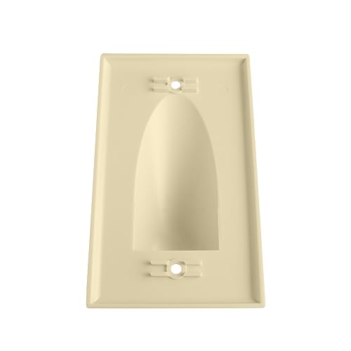 Single Gang Bundled Cable Wall Plate, Ivory - color: Ivory