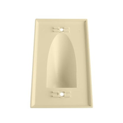 Single Gang Bundled Cable Wall Plate, Ivory - color: Ivory