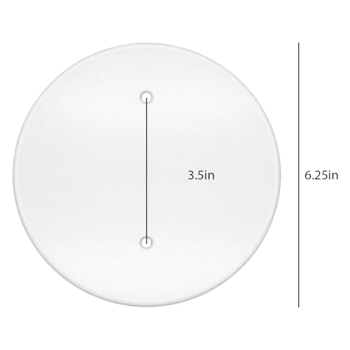 Oversized Ceiling Blank Cover Plate, White, Round, 6.25 Inch Diameter, 3.5 Inch Mounting Holes (1)