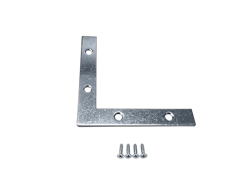 QCAA Heavy Duty Flat Corner Irons Joining Bracket for Wood Table, Chairs, Zinc Plated , 4"x4"x3/4" x1.8mm, Made in Taiwan, 24 Pack - color: Zinc(4"), size: 24 Pack
