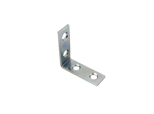 QCAA Angle Bracket Corner Brace Durable Thicker Steel Construction, Zinc Plated, 1-1/2"x1-1/2 x1/2" x1.8 mm, Made in Taiwan, 24 Pack - color: Zinc(1-1/2"), size: 24 Pack