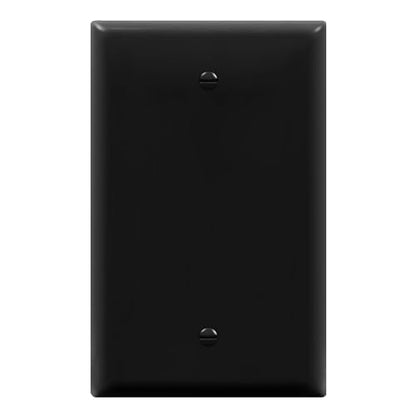 ENERLITES Blank Device Wall Plate, Blank Outlet Cover, Gloss Finish, Mid-Size 1-Gang 4.88" x 3.11", Polycarbonate Thermoplastic, 8801M-BK, Black - color: Black, size: Mid-Size