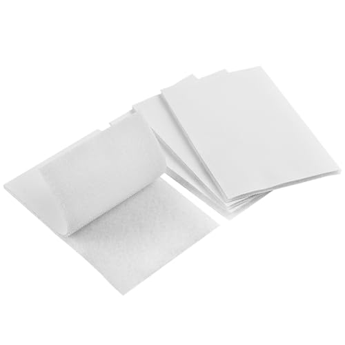 Melsan 4x6 Inch Hook and Loop Tape Heavy Duty - 4 Sets - Strong Back Adhesive Fastener for Home Office Indoor Outdoor Use - Instead of Holes and Screws, White - color: White, size: 4 Inch X 6 Inch