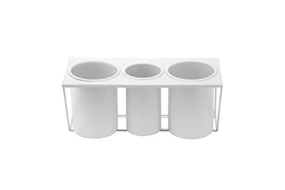 JackCubeDesign Wall Mount Hair Dryer Holder Hair Styling Product Care Tool Organizer Bath Supplies Accessories Tray Stand Storage Bathroom Steel (White) MK470A - color: White