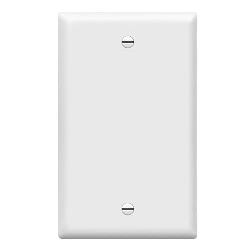 ENERLITES Blank Cover Wall Plate, Gloss Finish, Standard Size 1-Gang 4.50" x 2.76", Polycarbonate Thermoplastic, 8801-W, White - color: White, size: With Screws