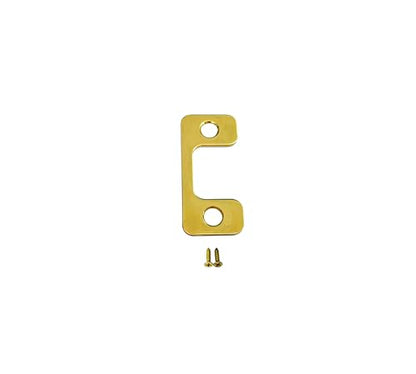 QCAA Solid Brass Deadbolt Strike Plate, Adjustable Jamb Plate, for Electronic Locks, Polish Brass, 1 Pack, Made in Taiwan - color: Polish Brass(Adjustable), size: 1 Pack