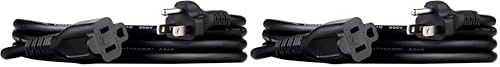 Amazon Basics Extension Cord, 3 Prong Outlet Extender, Indoor Power Cord, 13 Amps, 125V, 6 Ft, Black (Pack of 2) - color: Black, size: 6 Ft (Pack of 2), style: 1-Pack