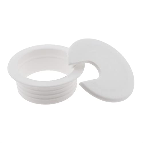 HJGarden 2PCS 1-1/2inch / 38mm Desk Grommet Wire Cord Cable Grommets Hole Cover for Office PC Desk Cable Cord Organizer Plastic Cover, White