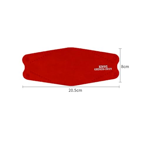 akgk KN95 Face Masks 50 Pack, 5-Ply Disposable Red Face Mask Against PM 2.5 Smoke & Dust, Filtration Efficiency 95% - color: Z-50 Pack-red