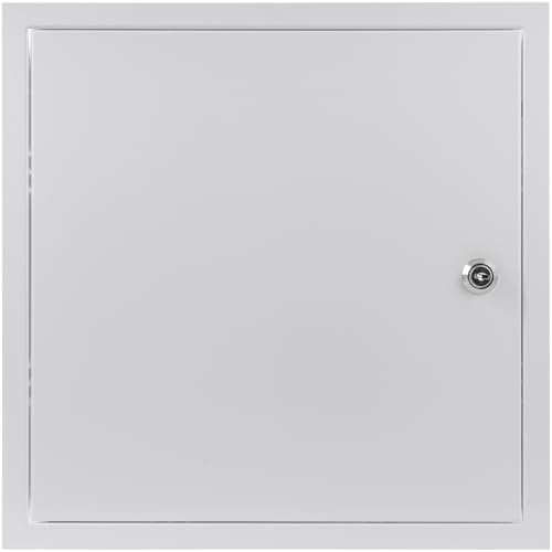 Repa Market 12 x 12 Inch Access Panel for Drywall/White Galvanized Steel Wall Hole Cover/Lockable Access Door with Key/Heavy-Duty Service Hatch for Plumbing, Electrical, HVAC Access Door - color: White - With Key, size: 12 x 12