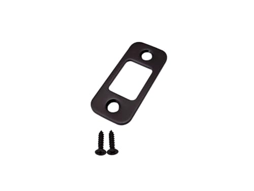 QCAA Solid Brass Deadbolt Strike Plate, Door Backplate, Round Corner, 1"x2-1/4", Oil-Rubbed Bronze(US10B), 1 Pack, Made in Taiwan - color: ORB(US10B), size: 1 Pack