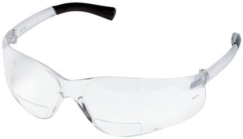 MCR Safety Glasses BearKat ‎BKH25 Clear Polycarbonate lenses, UV light protective eyewear with Scratch Resistant Duramass Technology, Bifocal Safety Glasses 2.5 Diopter - color: Clear Lens, size: 2.5 Diopter
