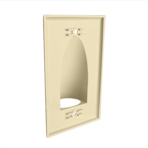 Single Gang Bundled Cable Wall Plate, Ivory - color: Ivory