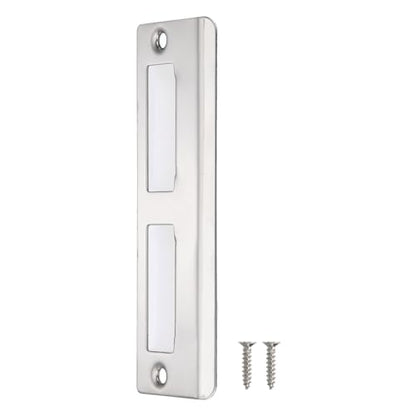 uxcell Door Strike Plate, 128mm x 42mm 201 Stainless Steel Latch Deadbolt Strike Plate for Door Frame Door Jamb, Silver - size: 128mm x 42mm