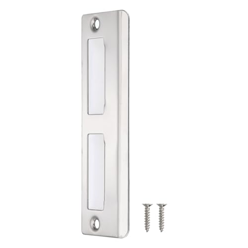 uxcell Door Strike Plate, 128mm x 42mm 201 Stainless Steel Latch Deadbolt Strike Plate for Door Frame Door Jamb, Silver - size: 128mm x 42mm