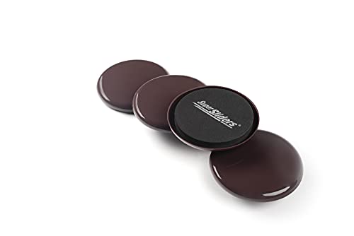 Super Sliders 3 1/2" Round Reusable Furniture Sliders for Carpet Easily Move Medium to Large Sized Items Across Carpet, 4 Pack Brown - color: Brown, size: 4 Count (Pack of 1)