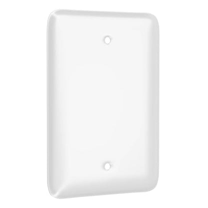 TayMac WMW-B 1-Gang White Smooth Metal Maxi Blank Wall Plate WMW-B, Outlet Cover Wall Plate with Screws, Electrical Outlet Cover Plate for 1 Device - style: White Smooth